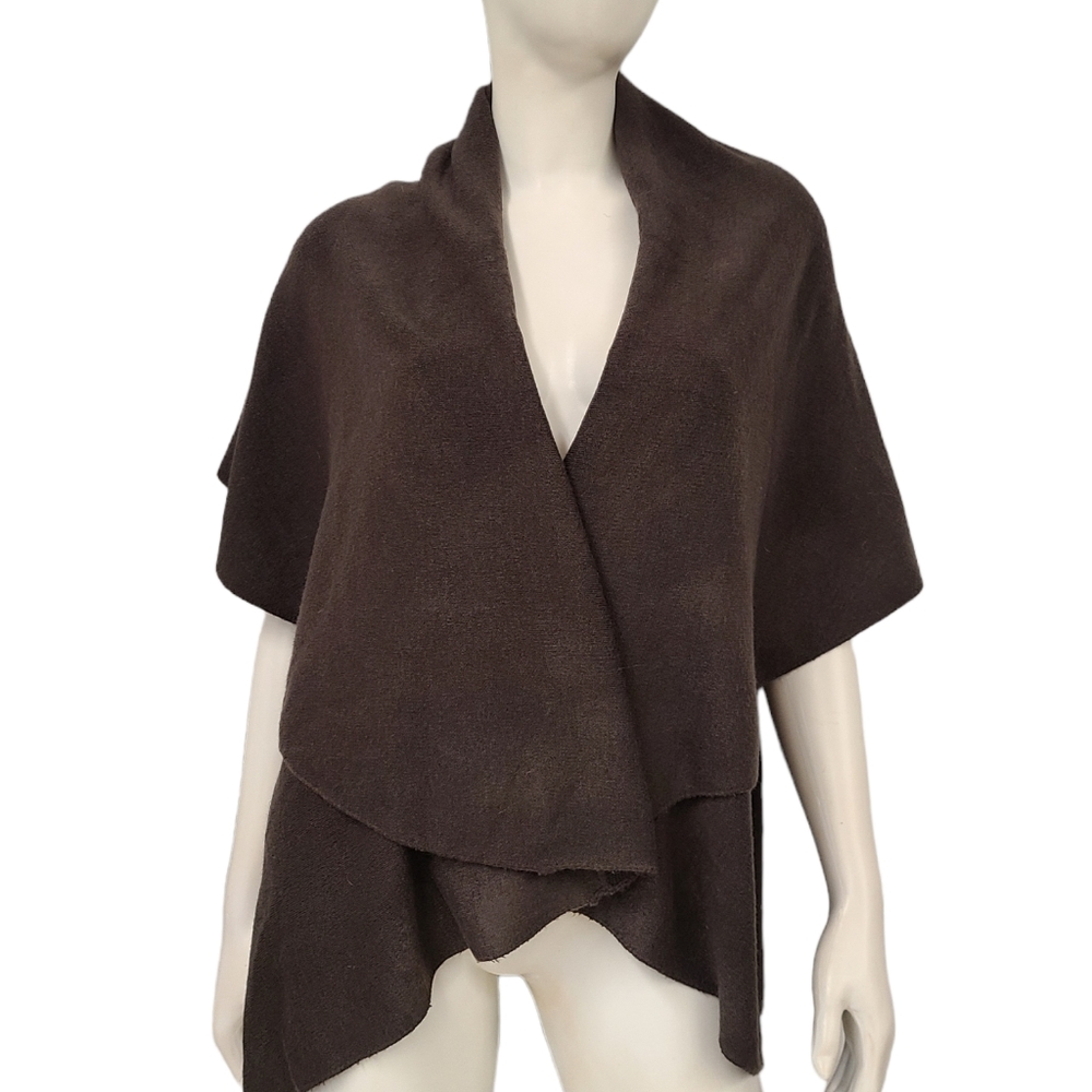 LOOK Taupe Brown Sleeveless Drape Cardigan One Size